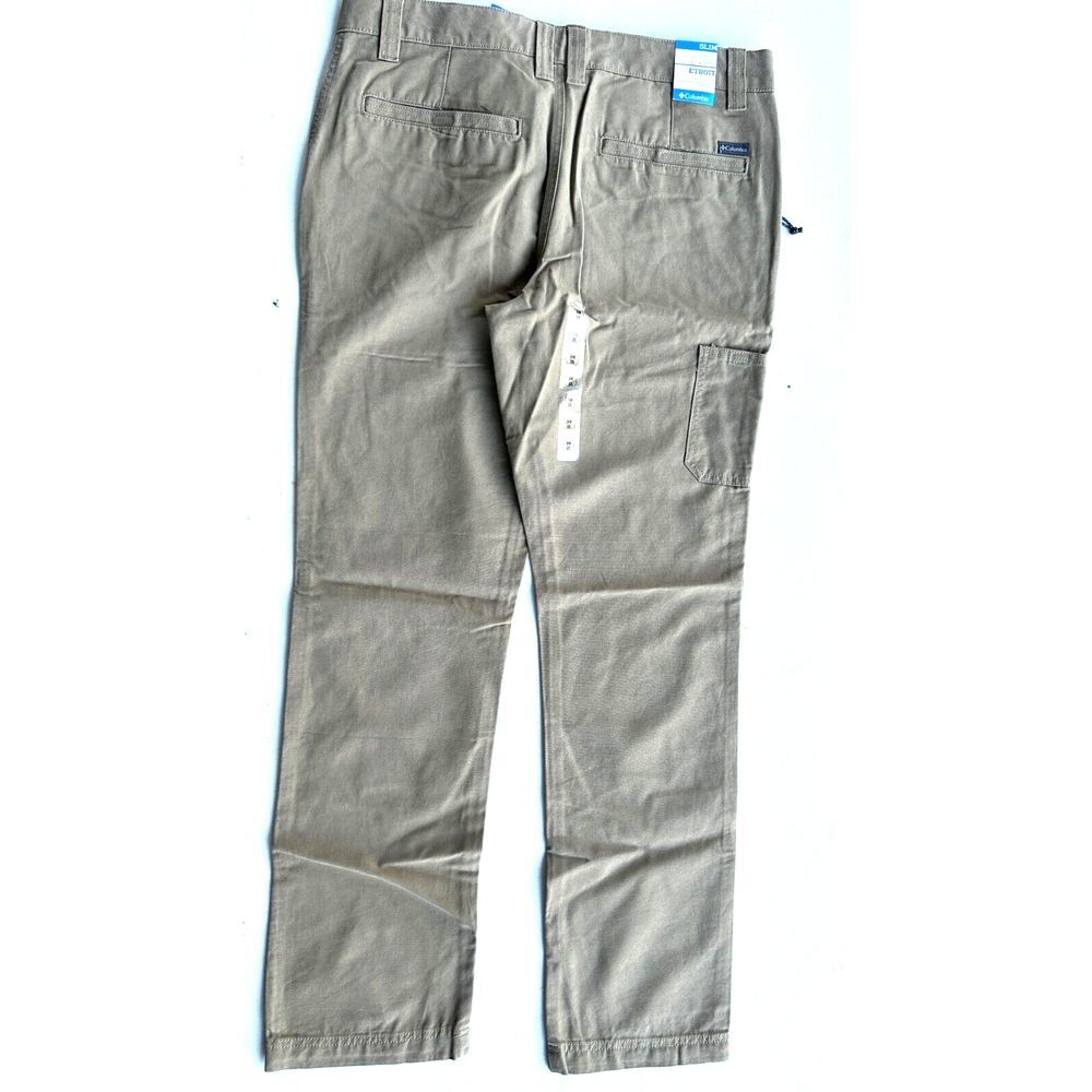 Columbia Men's ROC II Pants Men's 34 X 32 Khaki 100% Cotton Lined Straight Leg - Picture 2 of 16